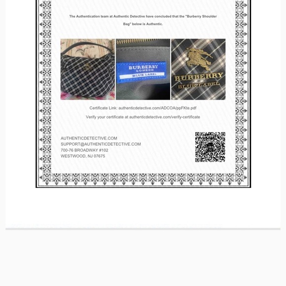 Burberry blue label shoulder bag with COA - Picture 15 of 15